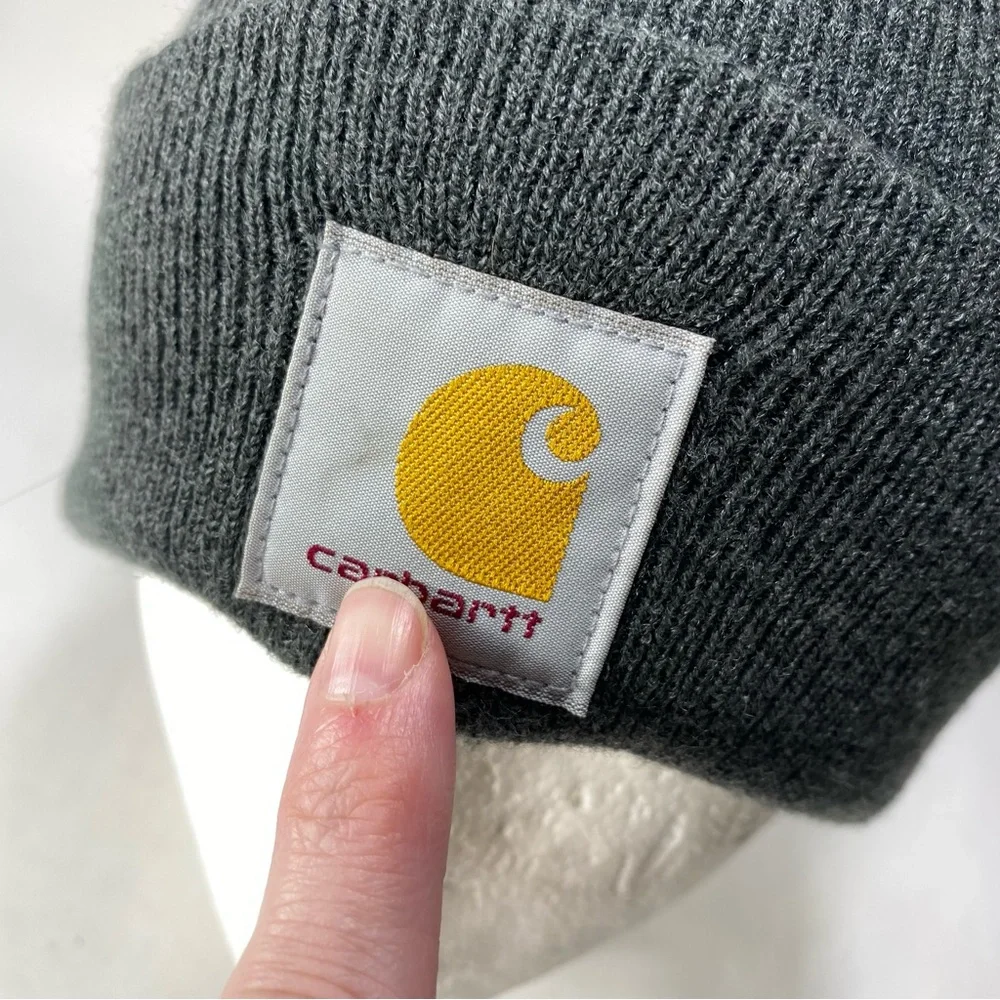 Carhartt Gray Knit Cuffed Foldover Classic Beanie Hat - Unisex